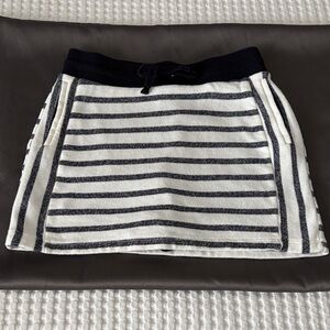 Jones New York Cotton Striped Navy and White Women's  Preppy Skirt/Skort SZ S